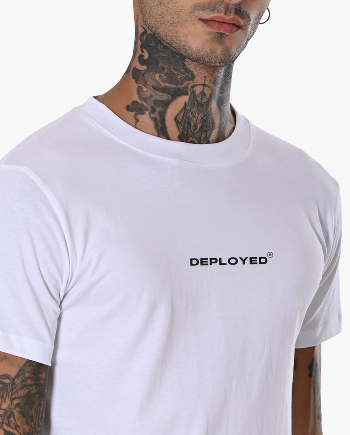 Deployed Organic White Decluttered Signature LuxeSoft Cotton T-Shirt