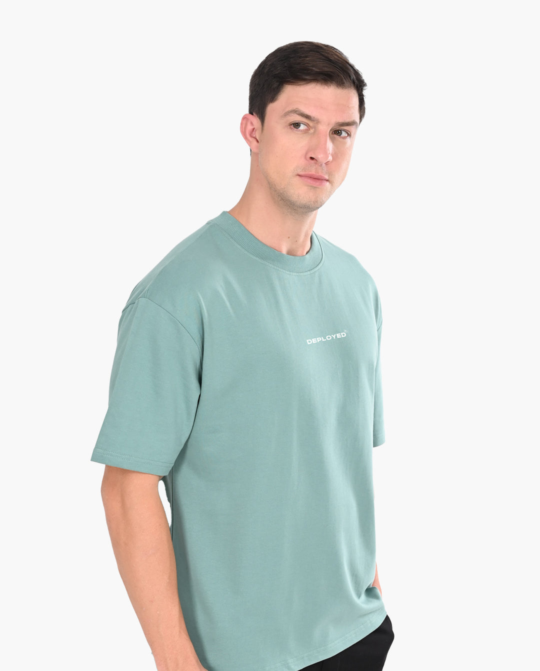 Deployed Organic Sage Green Oversized T-Shirt