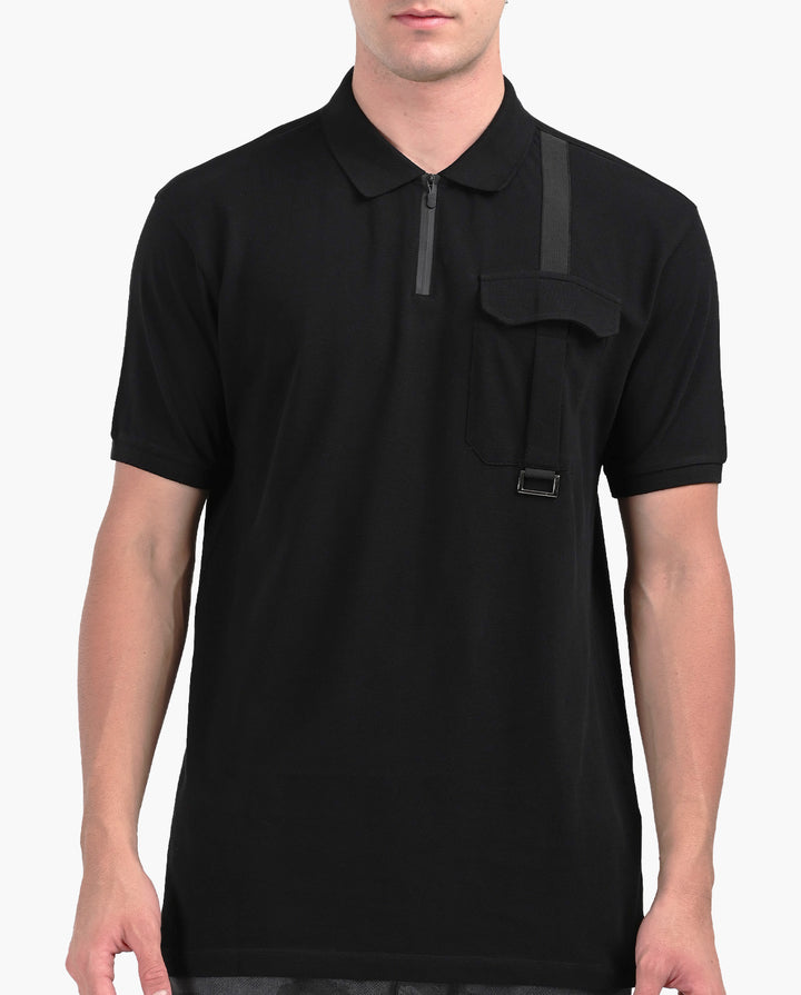 Prime Utility Black Polo T-shirt