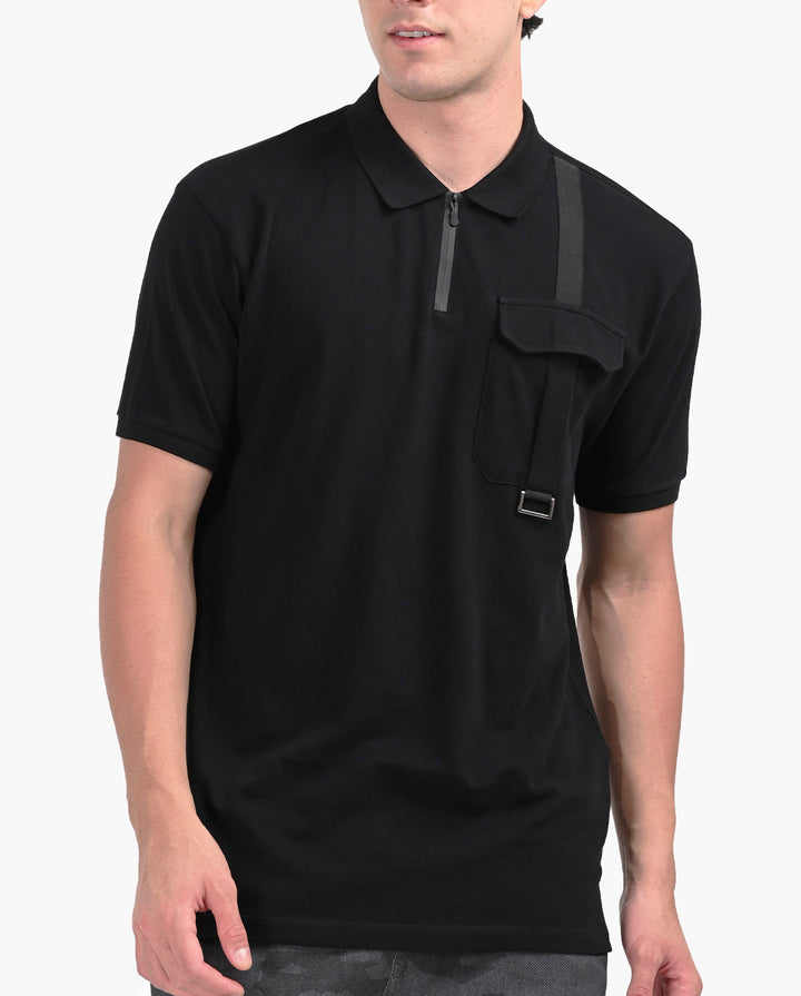 Prime Utility Black Polo T-shirt