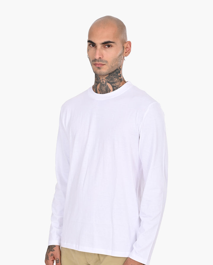 Decluttered White Signature Luxesoft Cotton Full Sleeve T-Shirt