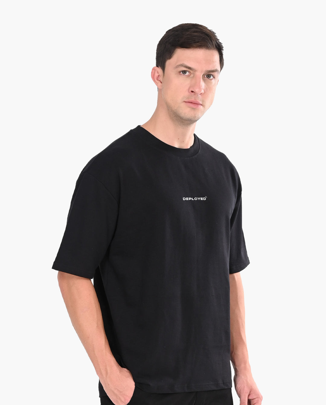 Deployed Organic Black Oversized T-Shirt