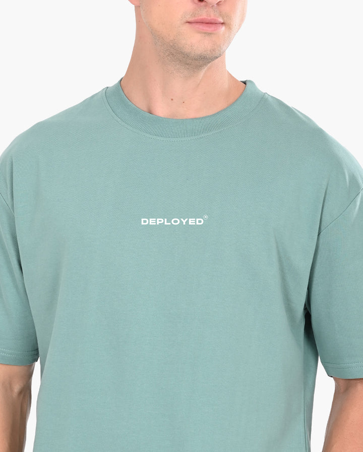 Deployed Organic Sage Green Oversized T-Shirt