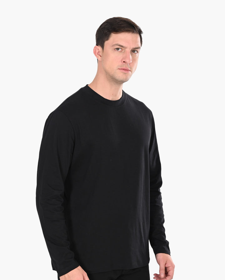 Decluttered Black Signature Luxesoft Cotton Full Sleeve T-Shirt