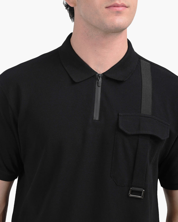 Prime Utility Black Polo T-shirt