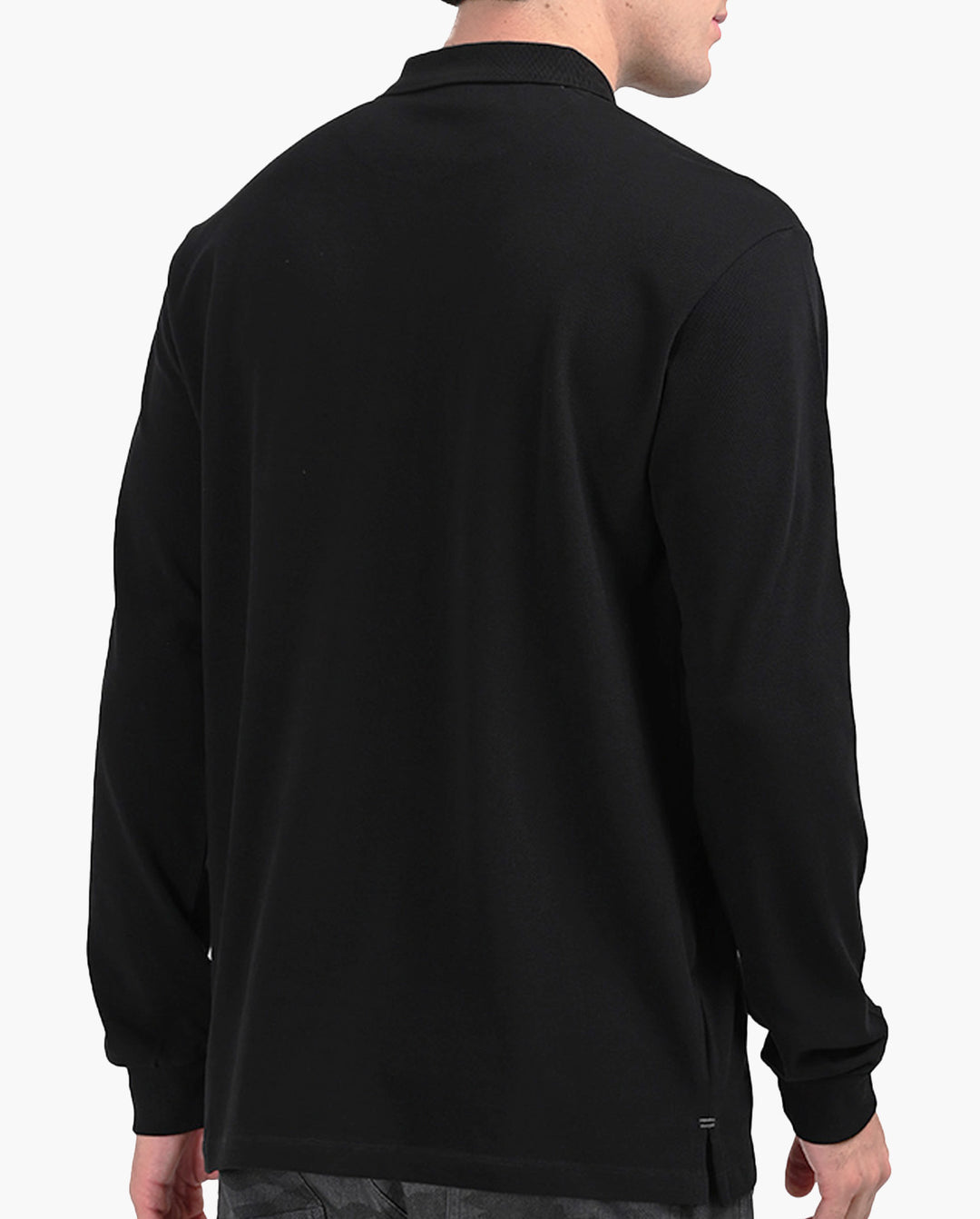 Black Signature Luxesoft Cotton Full Sleeve Polo T-Shirt