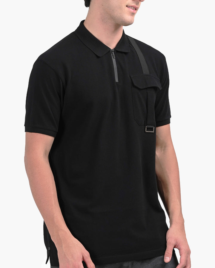 Prime Utility Black Polo T-shirt