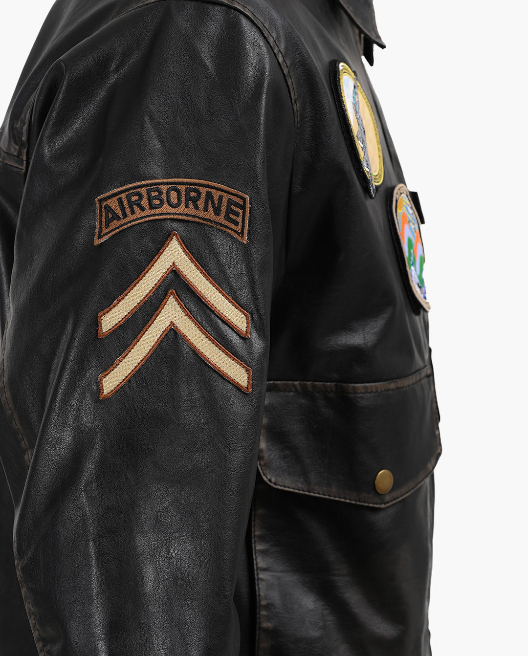 Aviator Bomber Vegan Leather Jacket