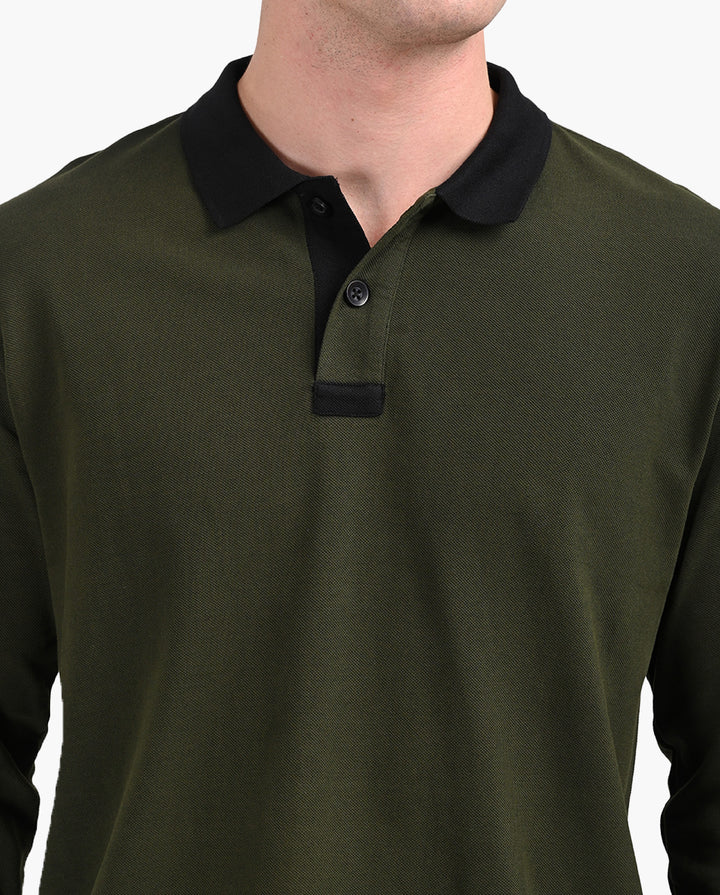 Olive Green Flagship Full Sleeve Polo T-Shirt