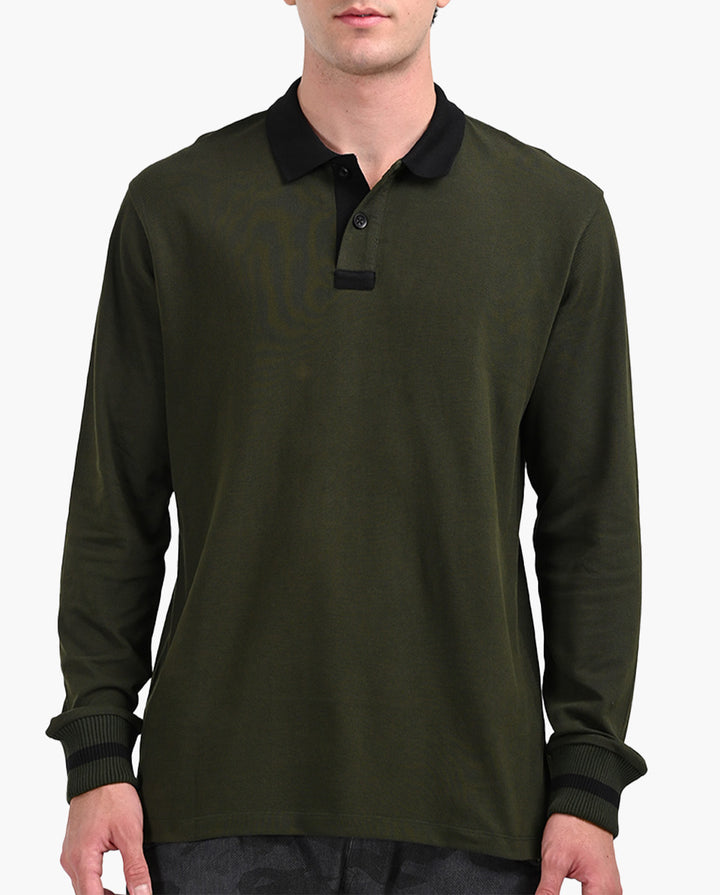 Olive Green Flagship Full Sleeve Polo T-Shirt