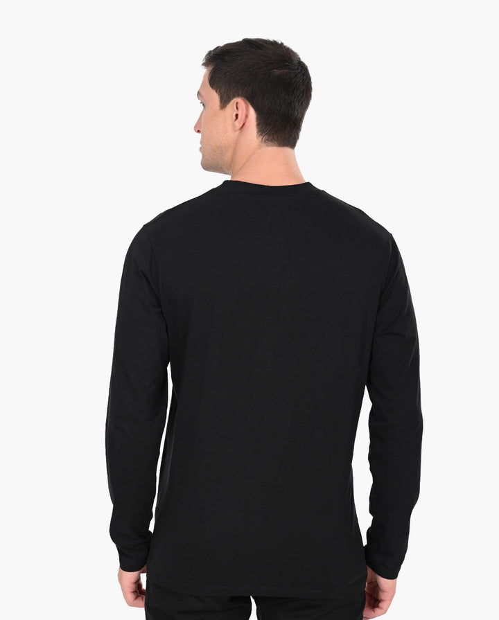 Decluttered Black Signature Luxesoft Cotton Full Sleeve T-Shirt