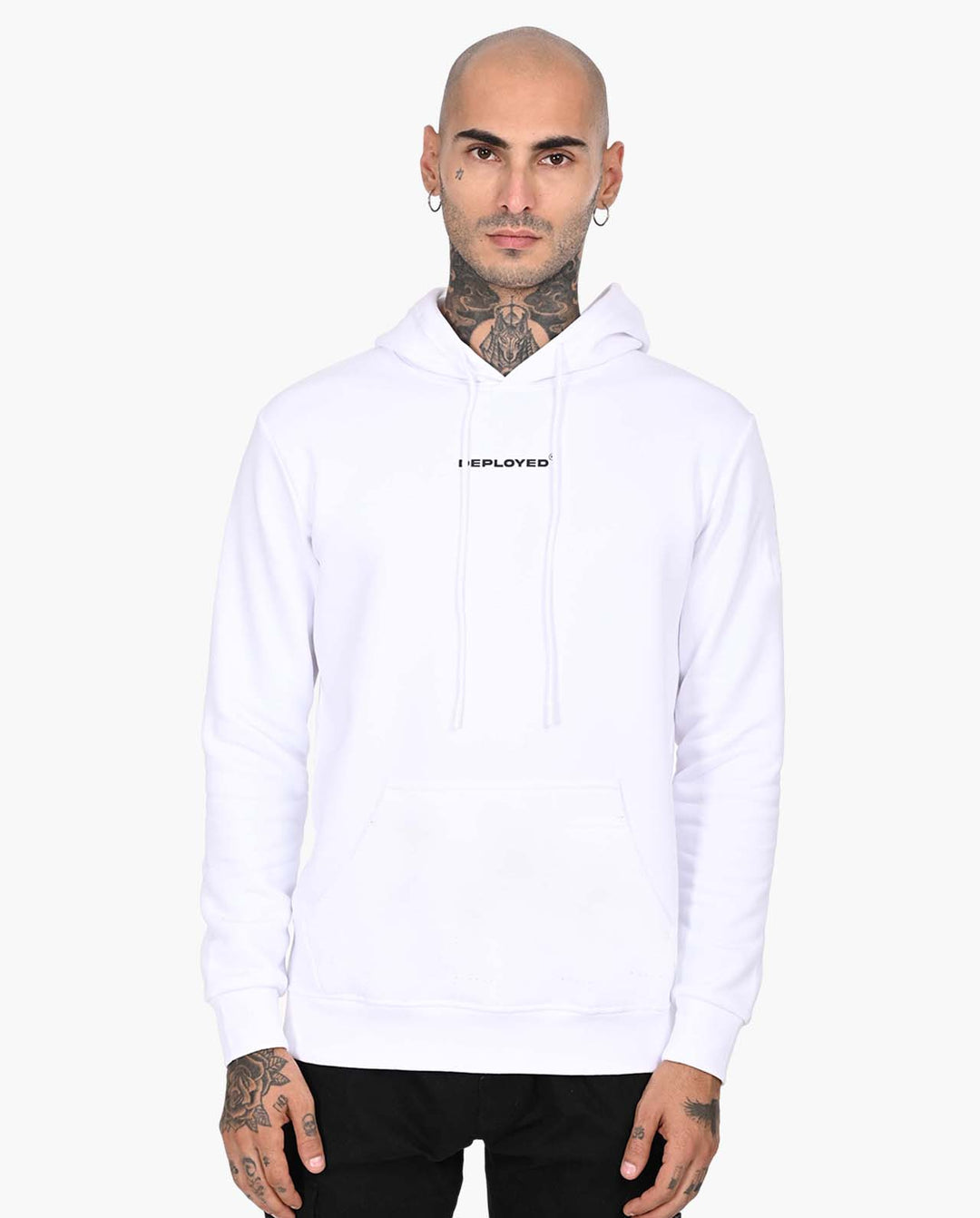 Deployed Organic White Snow Soft Premium Hoodie