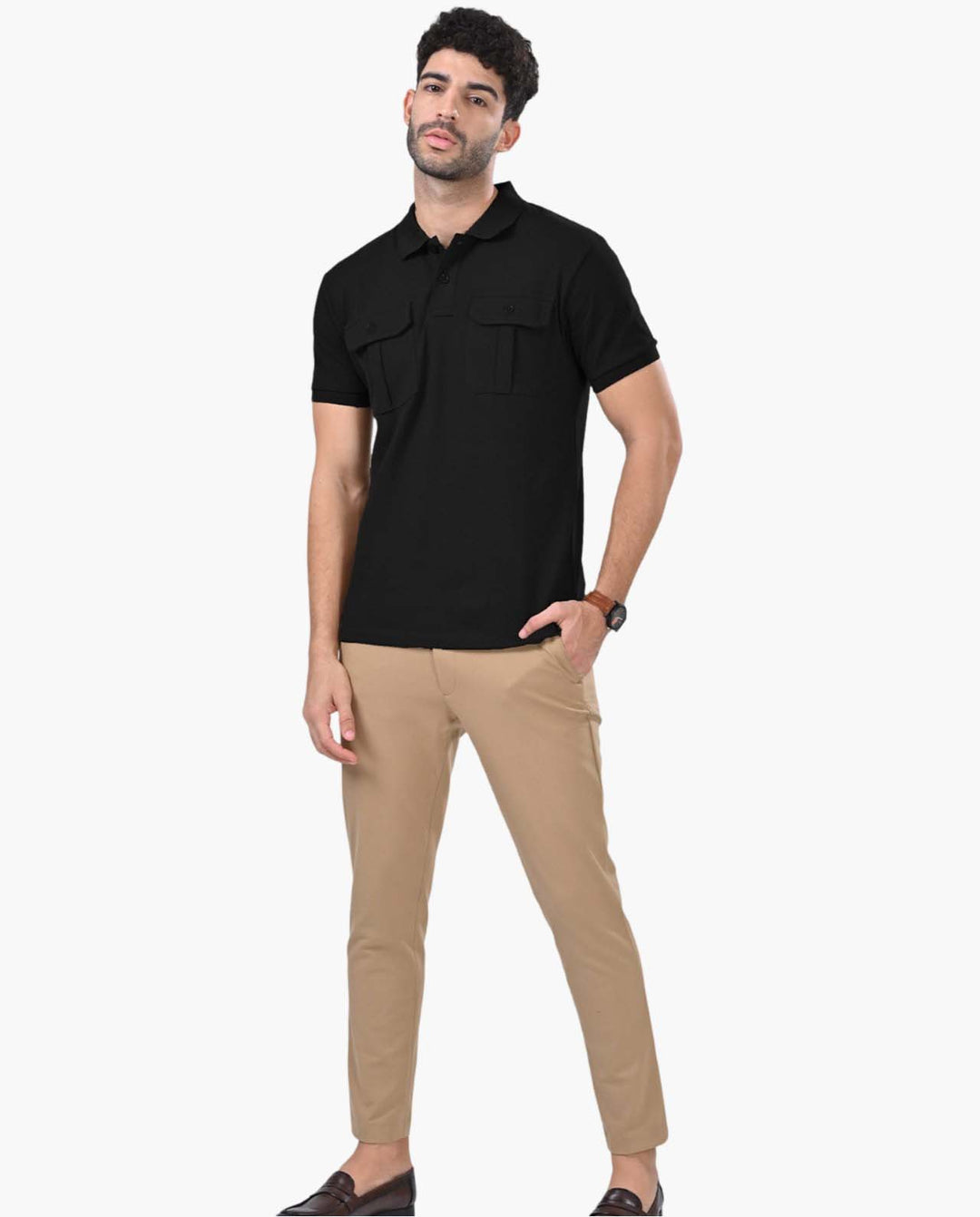 Aero Cargo Black Polo T-Shirt