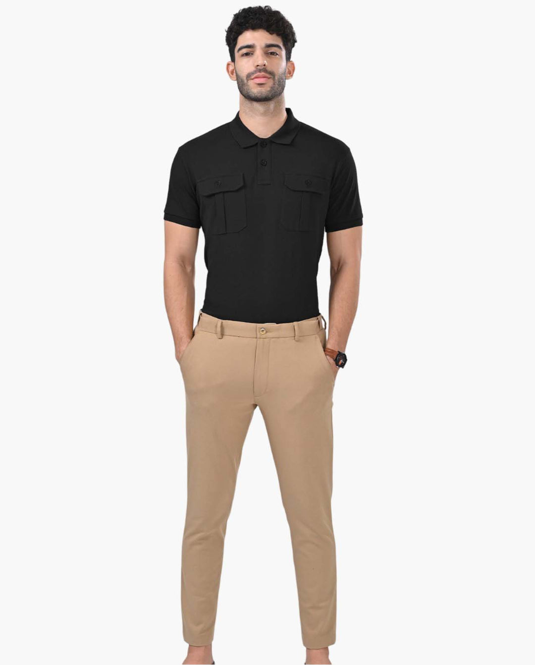 Aero Cargo Black Polo T-Shirt