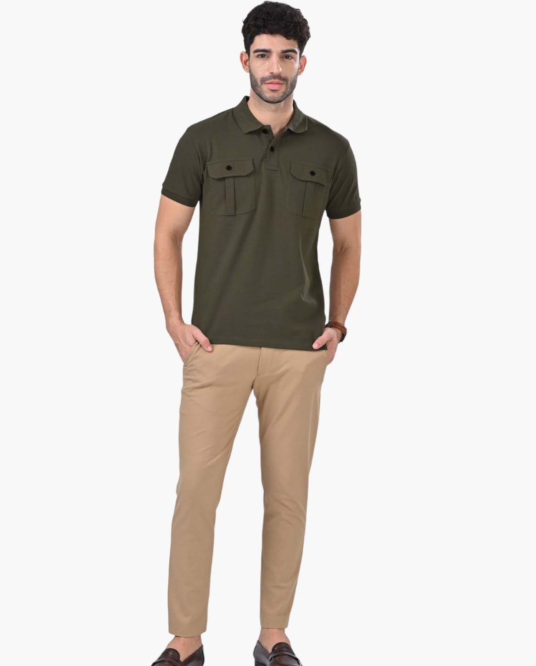 Aero Cargo Olive Green Polo T-Shirt