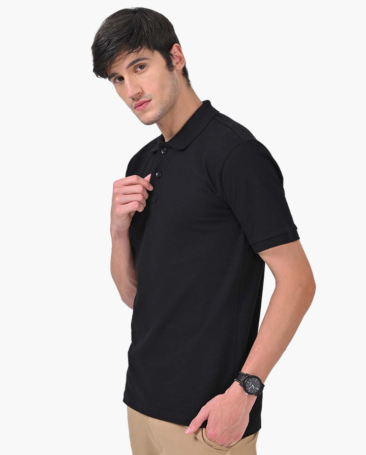 Decluttered Black Polo T-Shirt