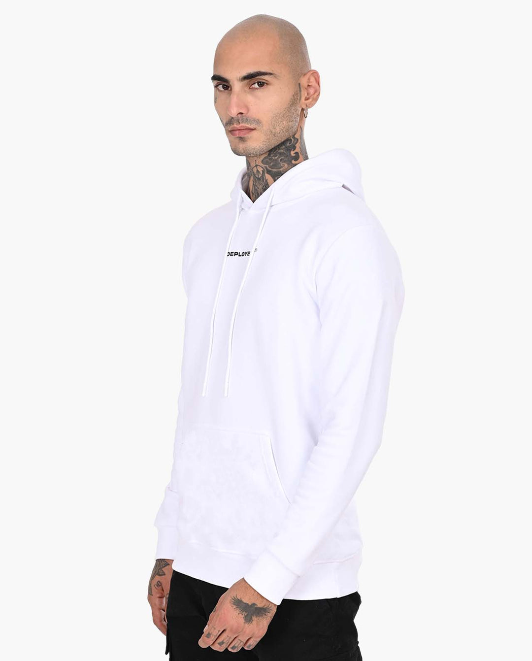 Deployed Organic White Snow Soft Premium Hoodie