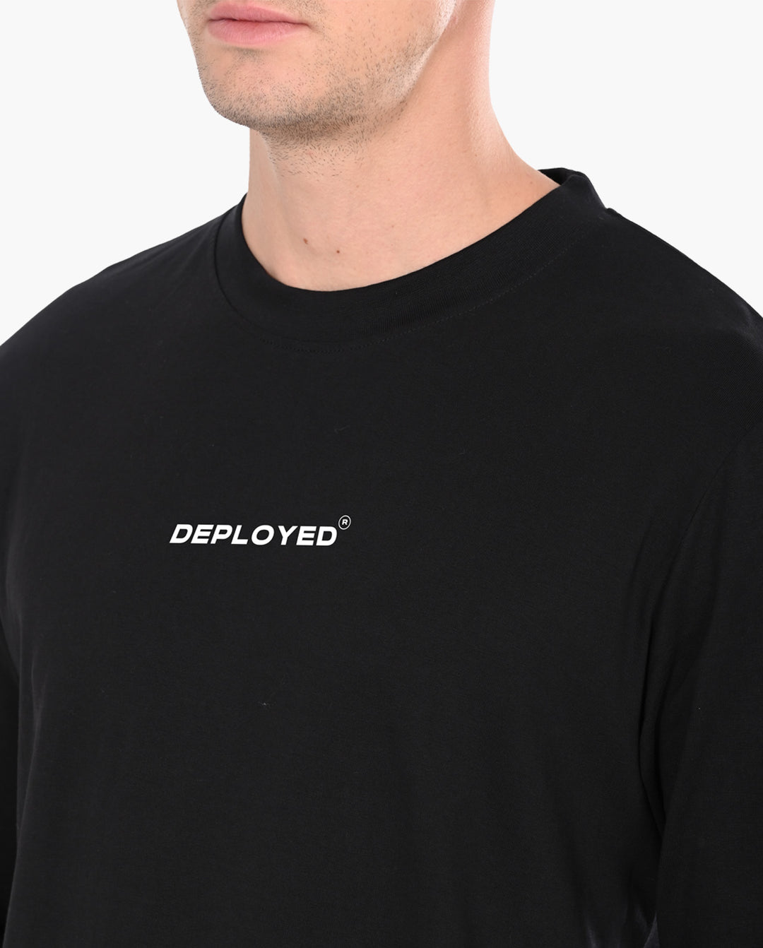 Deployed Organic Black Signature Luxesoft Cotton Full Sleeve T-Shirt