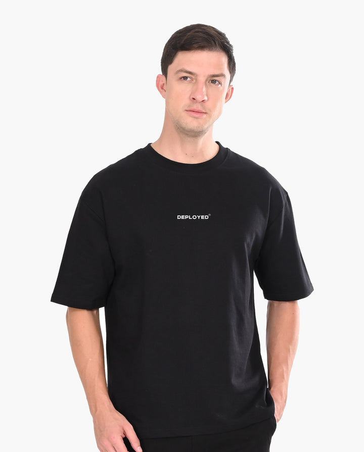 Deployed Organic Black Oversized T-Shirt